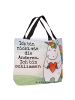 Mr. & Mrs. Panda Tasche Einhorn Herz Design mit Spruch in Weiß