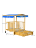 Outsunny Sandkasten in Naturholz 133L x 129B x 137,5H cm