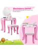 COSTWAY Schminktisch mit Hocker 3-7 Jahren in Rosa