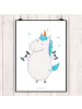 Mr. & Mrs. Panda Poster Einhorn Fitness ohne Spruch in Weiß