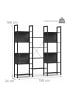 relaxdays Bücherregal in Schwarz - (B)158 x (H)166 x (T)24 cm