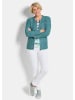 GOLDNER Kurzgröße:  Strukturjacke mit Rollband in türkis / gemustert