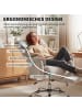 HOMCOM Bürostuhl in Hellgrau 77L x 75B x 118H cm