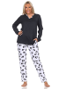 NORMANN Langarm Pyjama Schlafanzug Hose Tiermotiv - 84732 in anthrazit