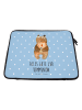Mr. & Mrs. Panda Laptop Tasche Bär Kommunion mit Spruch in Blau Pastell