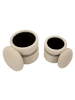 Mauro Ferretti Set mit 2 cremefarbenen Poufs, ø 40x47-32x38 cm