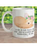 Mr. & Mrs. Panda Kaffeebecher Wüstenfuchs Blumen mit Spruch in Weiß