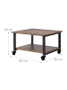 relaxdays Druckertisch in Braun/ Schwarz - (B)50 x (H)32 x (T)50 cm