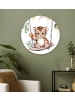 OnlyWow Rundes Wandbild Dunkelorange