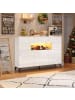 ABRIHOME Wohnzimmer Sideboard mit Stauraum und LED  in Weiß, 140*30*94cm