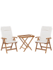 Beliani 3-tlg Bistro Set JAVA in Braun/Weiß