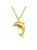 Alexander York Kette mit Anhänger DELFIN Zirkonia in Gold aus 925 Silber - 2-tlg. in gold
