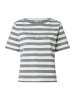 More & More sportives  Kurzarmshirt, gestreift in grey/offwhite