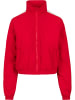 Urban Classics Urban Classics Damen Ladies Short Striped Crinkle Track Jacket in red/wht