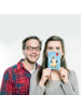 Mr. & Mrs. Panda Postkarte Pinguin Luftballon ohne Spruch in Eisblau