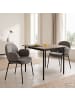 home24 home24 Armlehnenstuhl im 2er-Set aus Strukturstoff und Eisen im modernen Stil in Grau