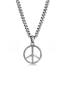 KUZZOI Halskette 925 Sterling Silber Peace-Zeichen in Silber