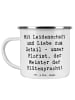 Mr. & Mrs. Panda Emaille Tasse Spruch Florist Kunst mit Spruch in Weiß