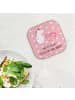 Mr. & Mrs. Panda Glasuntersetzer Einhorn Schwein mit Spruch in Rot Pastell