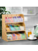 relaxdays Tee-Organizer in Natur - (B)31 x (H)36 x (T)19 cm