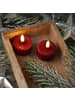 Deluxe Homeart 2er Set LED Teelichter MIA flackernd Echtwachs mit Batterien D: 4,1cm in rot