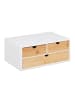 relaxdays Schreibtisch Organizer in Weiß/Natur - (B)33 x (H)14 x (T)21 cm