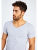 Leif Nelson Herren T-Shirt V-Ausschnitt Herren T-Shirt V-Ausschnitt LN-6372 in grau