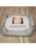 Mr. & Mrs. Panda Katzensofa Igel Liebe mit Spruch in Grau Pastell