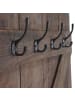 MCW Wandgarderobe D13 mit 6 Haken, Braun shabby