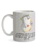 Mr. & Mrs. Panda Tasse Pinguin Kommunion  mit Spruch in Grau Pastell