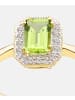 Diamant L'éternel Cluster-Ring aus 375 Gelbgold mit Diamant mit Peridot