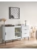 Beliani Sideboard LEDUC in Weiß/Schwarz - (W) 150 x (H) 86 x (L) 40 cm
