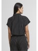 Urban Classics Urban Classics Ladies Structured Striped Tied Blouse in black/offwhite