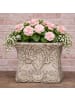 AltoBelli Blumentopf TRIESTE Viereckig mit Blumen Muster Grau Zement 12x12 cm