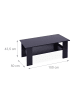 relaxdays Couchtisch in Schwarz - (B)100 x (H)43,5 x (T)50 cm