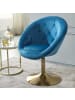 KADIMA DESIGN Chesterfield-Loungesessel mit 360° Drehfunktion, Samtbezug, 67x80-100x62 cm in Blau