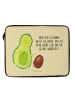 Mr. & Mrs. Panda Laptop Sleeve Avocado Kern rollt mit Spruch in Gelb Pastell
