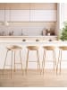 Beliani 4-tlg Barhocker VENLO in Beige/Braun