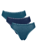 Sloggi Slip 3er Pack in Türkis/Dunkelblau