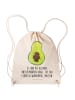 Mr. & Mrs. Panda rucksack stoff Avocado Kern mit Spruch in Creme