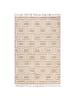 KADIMA DESIGN Wollteppich, Hoch-Tief Struktur Geometrisch, mit Fransen, Wohnzimmer in Beige