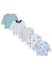 TupTam Baby Jungen Langarmshirt 5er Set in blau/beige