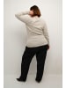 KAFFE curve Strickpullover KCnalia Regular fit in Chalk/grey melange stripe