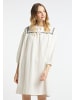 DreiMaster Damen Midikleid Mit Stickerei in Wollweiss