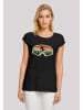 F4NT4STIC Extended Shoulder T-Shirt Retro Skibrille Wintersport in schwarz
