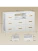 HOMCOM Kommode in Cremeweiß 110L x 30B x 76H cm