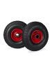 relaxdays 2x Sackkarrenrad 3.00 4 in Schwarz Rot