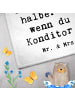 Mr. & Mrs. Panda Handtuch Konditor Herz mit Spruch in Weiß