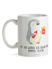 Mr. & Mrs. Panda Kaffeetasse Pinguin Pommes mit Spruch in Weiß