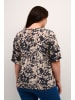 KAFFE curve Kurzarm-Bluse KCkamina in Sand/black Abstract Print